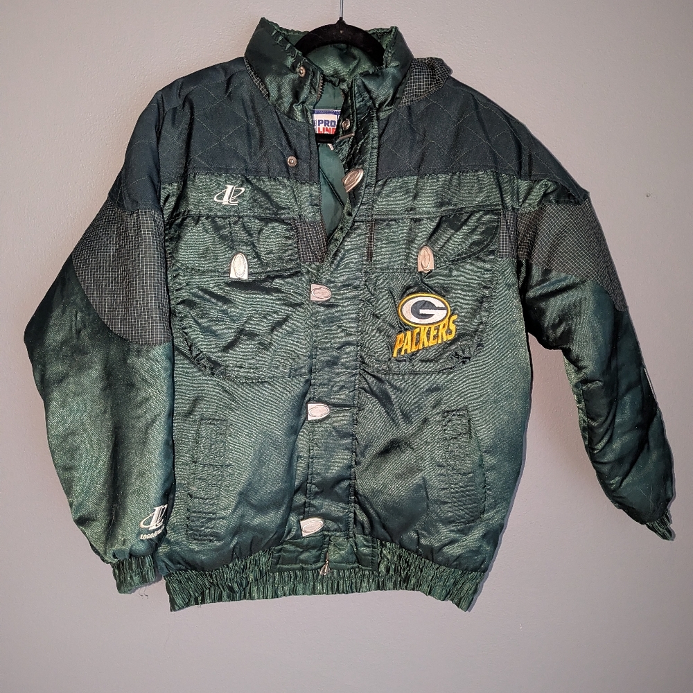 Vintage Pro Line Green Bay Packers Winter Jacket Size Youth XL (18/20).